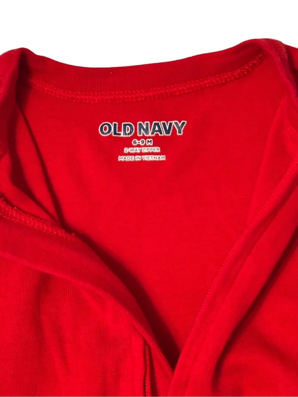 Old Navy Bright Red Footed One-Piece Pajama 6-9M 4 0573